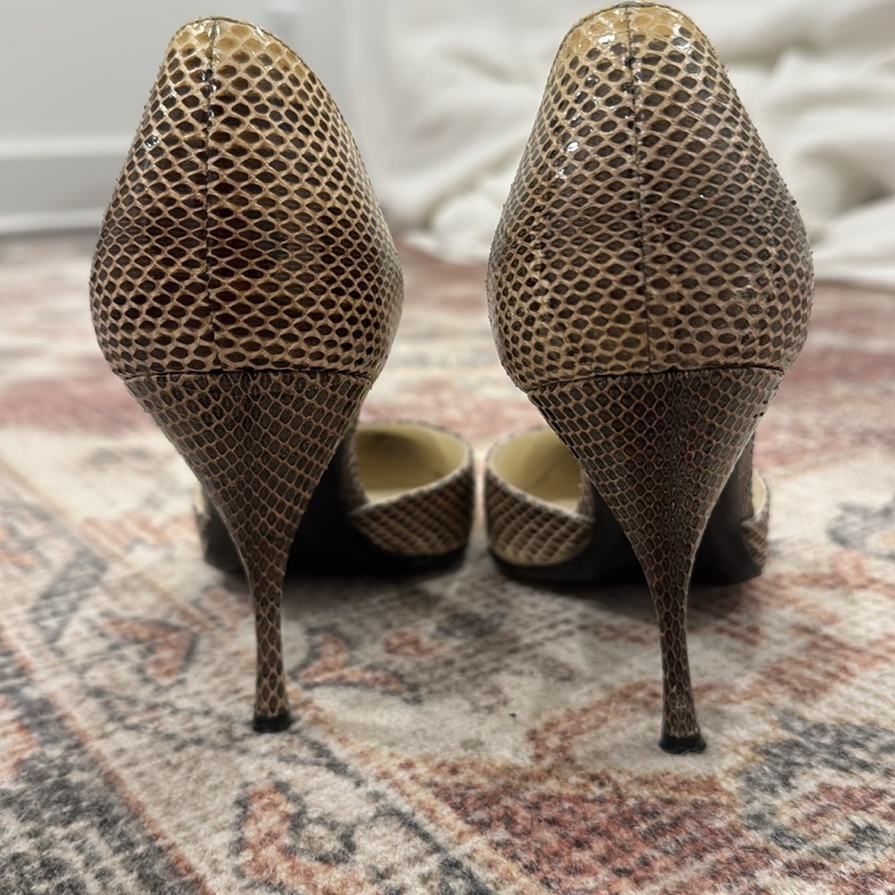 Authentic Prada Snakeskin Pointed Toe Pumps, Size 9.5 / IT 39.5 - Picture 9 of 12